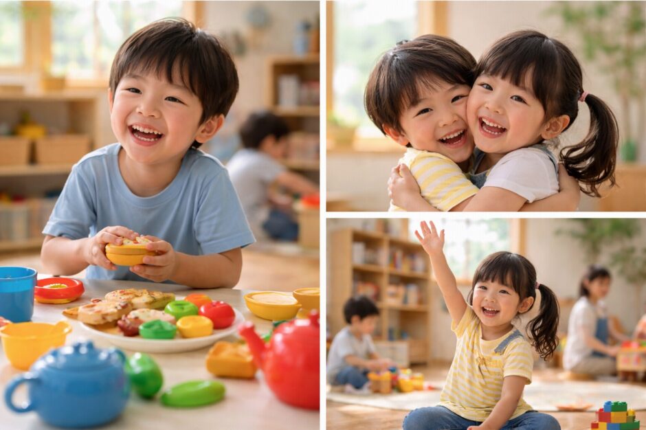 血液型O型の子どもたちの表情がわかる保育室での様子