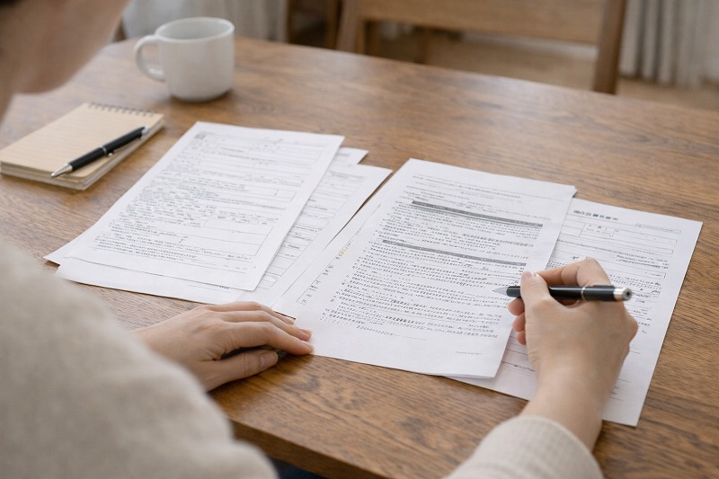 入園希望理由を書きすぎていないか見直している様子