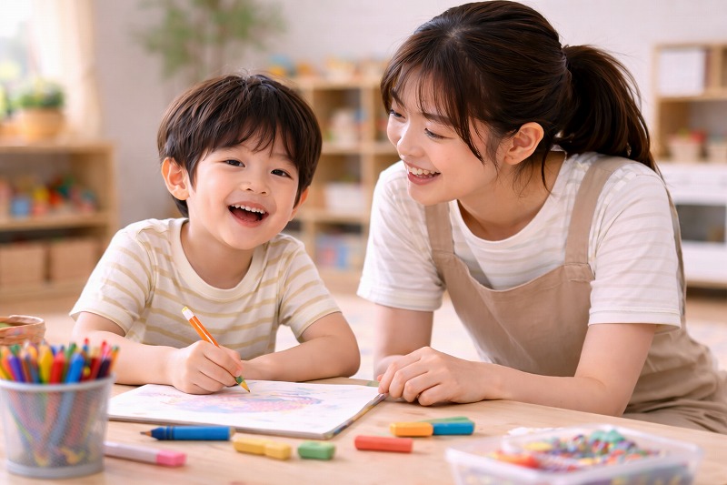 保育士とA型の子ども