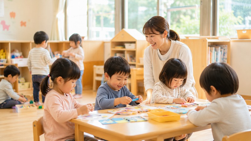 保育室で活動する子どもたち